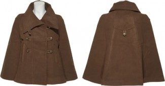 brown double brested cape front